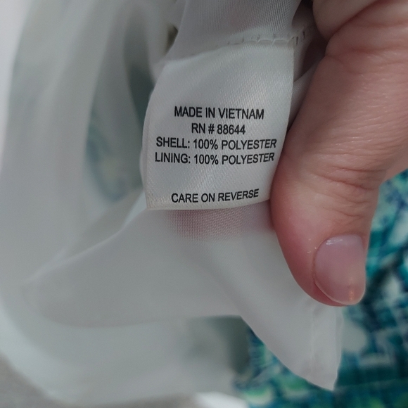 JM Studio Blue, Green & White Dot Geometric Print Sleeveless Dress in Size 18 - Picture 14 of 14